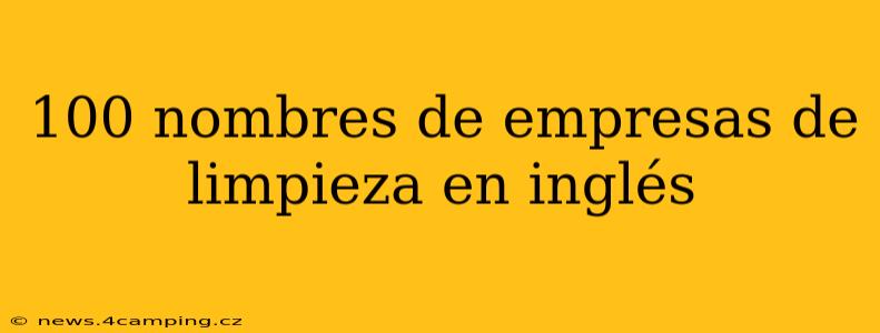 100 nombres de empresas de limpieza en inglés
