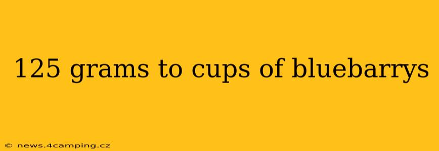 125 grams to cups of bluebarrys