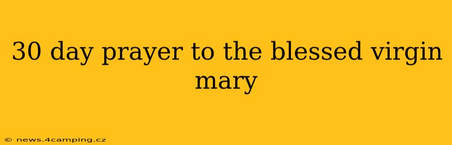 30 day prayer to the blessed virgin mary