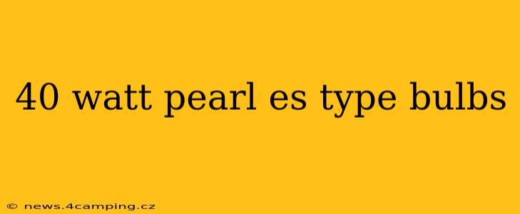 40 watt pearl es type bulbs
