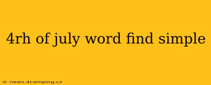 4rh of july word find simple