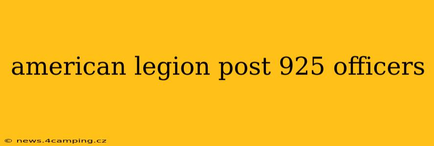 american legion post 925 officers