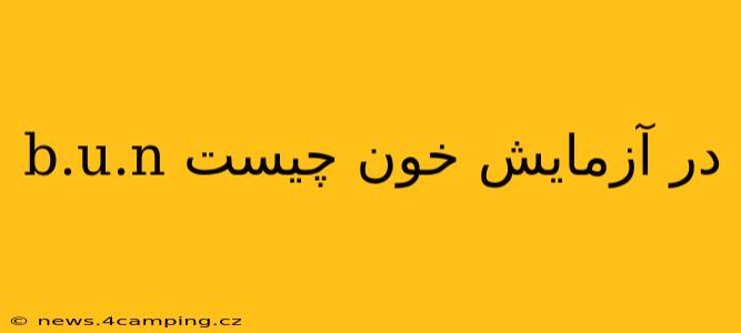 b.u.n در آزمایش خون چیست b.u.n در آزمایش خون چیست