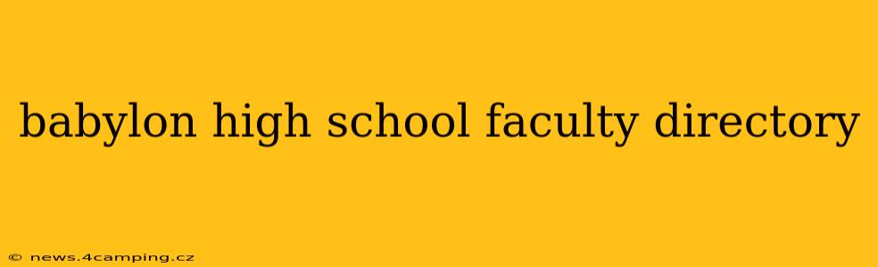 babylon high school faculty directory