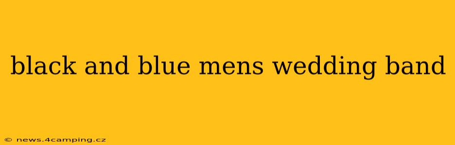 black and blue mens wedding band
