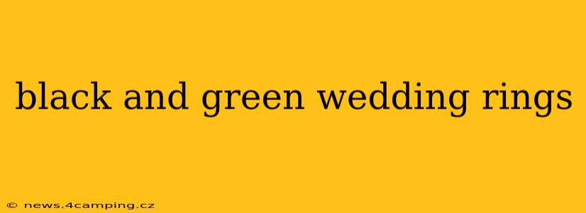 black and green wedding rings