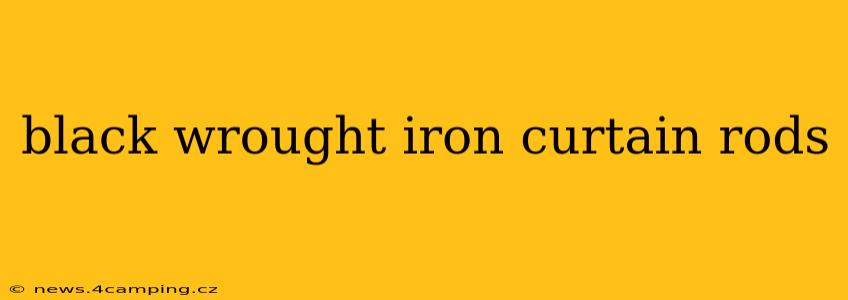 black wrought iron curtain rods