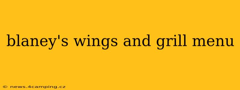 blaney's wings and grill menu