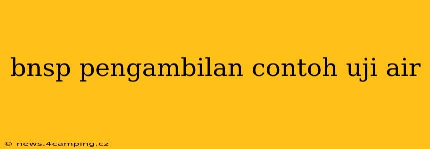 bnsp pengambilan contoh uji air bnsp pengambilan contoh uji air