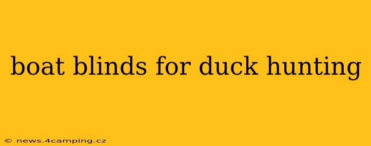 boat blinds for duck hunting