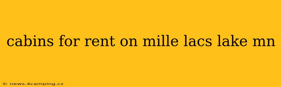 cabins for rent on mille lacs lake mn