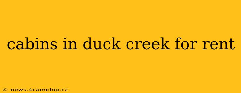 cabins in duck creek for rent