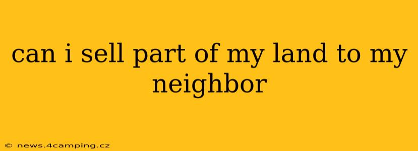 can i sell part of my land to my neighbor