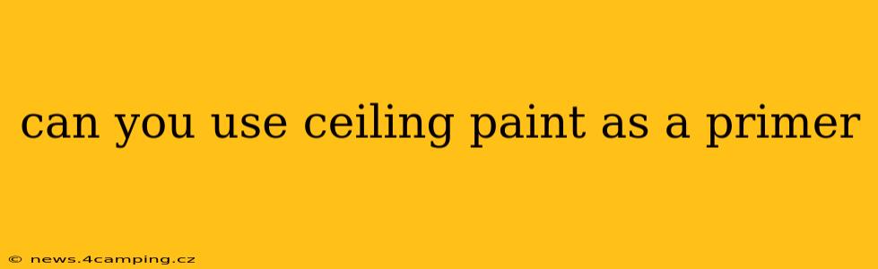 can you use ceiling paint as a primer