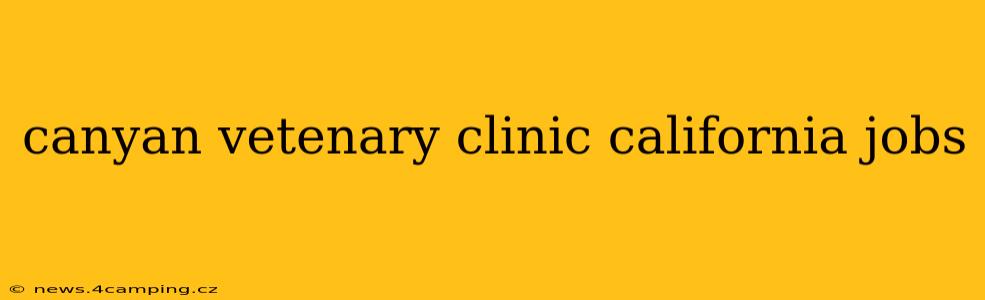 canyan vetenary clinic california jobs