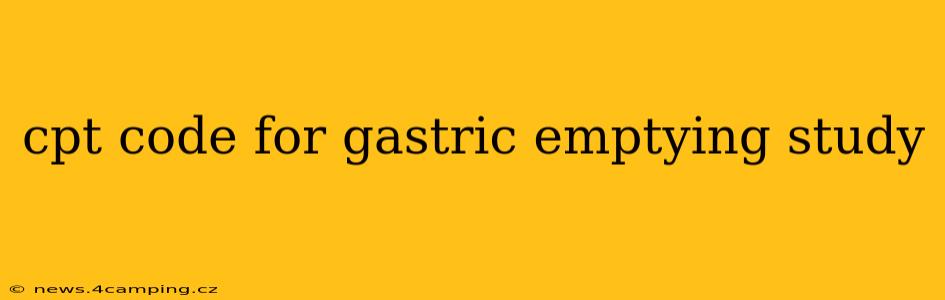 cpt code for gastric emptying study