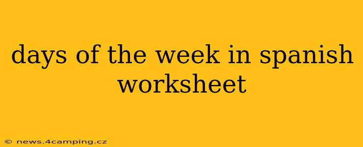 days of the week in spanish worksheet