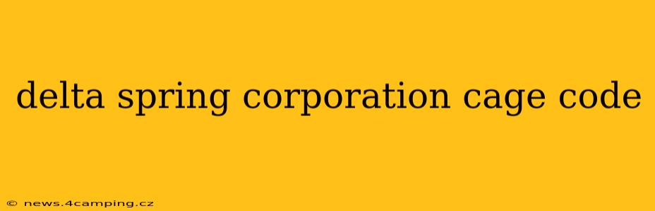 delta spring corporation cage code
