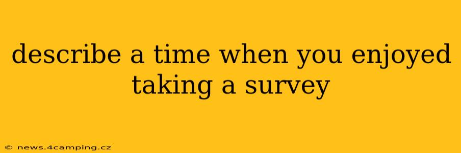 describe a time when you enjoyed taking a survey