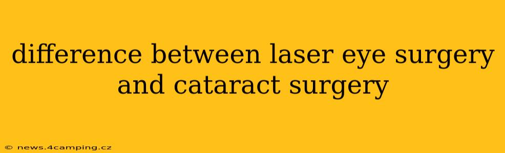 difference between laser eye surgery and cataract surgery