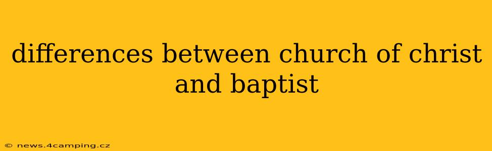 differences between church of christ and baptist