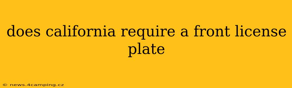 does california require a front license plate