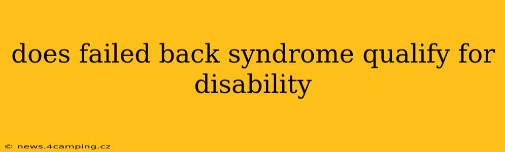 does failed back syndrome qualify for disability