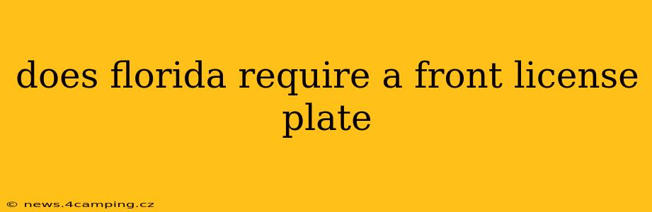 does florida require a front license plate
