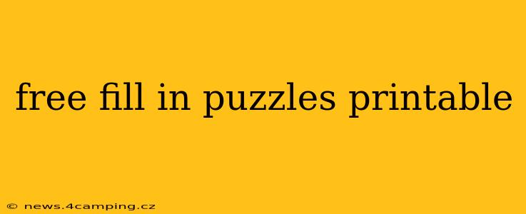 free fill in puzzles printable