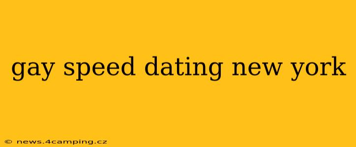gay speed dating new york