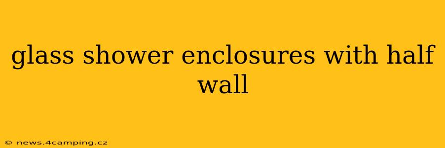 glass shower enclosures with half wall