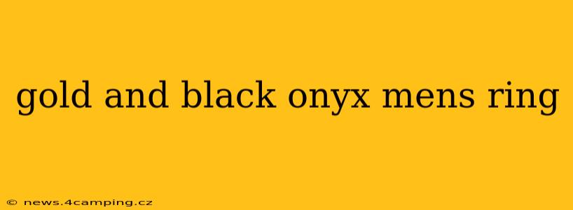 gold and black onyx mens ring