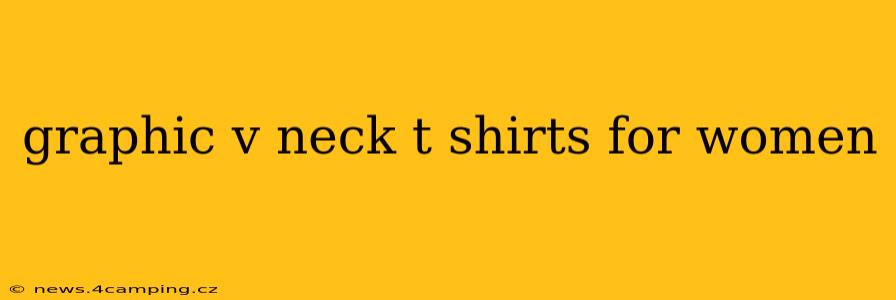 graphic v neck t shirts for women