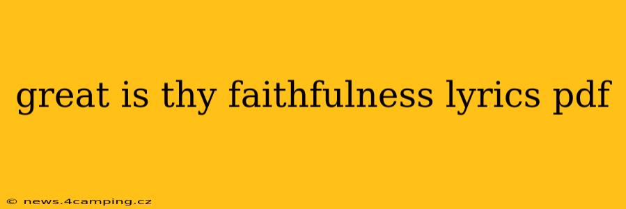 great is thy faithfulness lyrics pdf