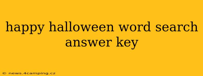 happy halloween word search answer key