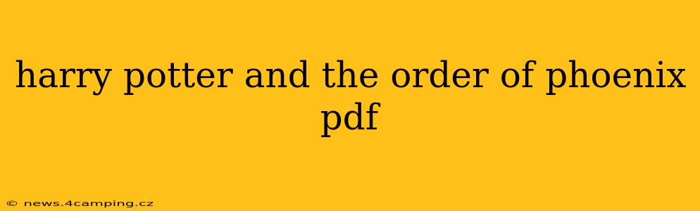harry potter and the order of phoenix pdf