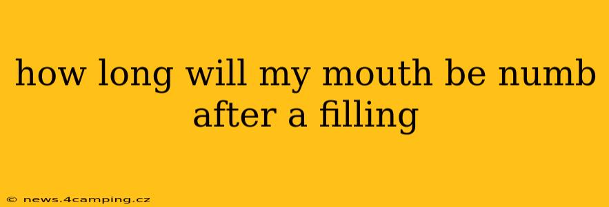 how long will my mouth be numb after a filling