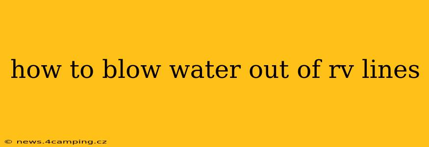 how to blow water out of rv lines