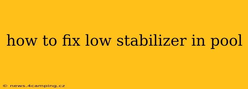 how to fix low stabilizer in pool