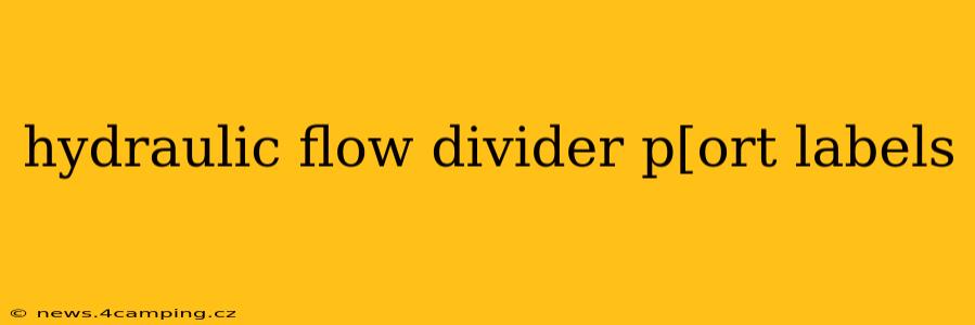 hydraulic flow divider p[ort labels