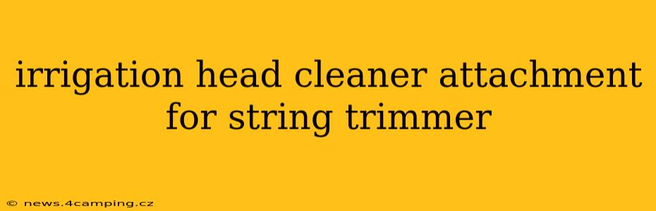 irrigation head cleaner attachment for string trimmer