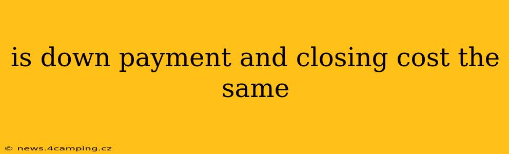 is down payment and closing cost the same