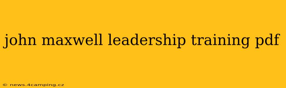 john maxwell leadership training pdf