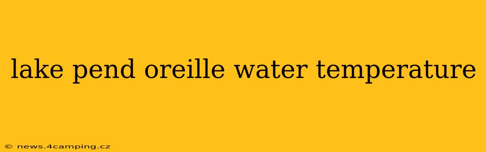 lake pend oreille water temperature