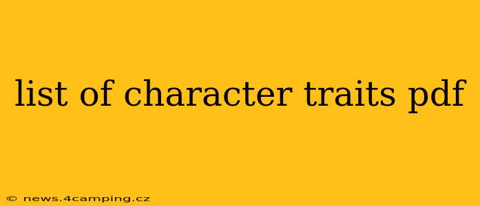 list of character traits pdf
