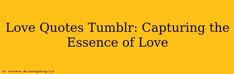 Love Quotes Tumblr: Capturing the Essence of Love