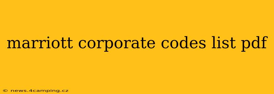 marriott corporate codes list pdf