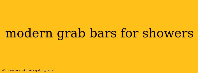 modern grab bars for showers