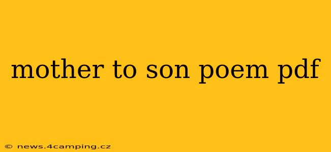 mother to son poem pdf