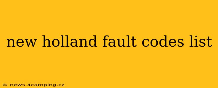 new holland fault codes list